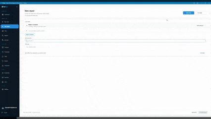 FixFlowSoftware full intake workflow showing device and repair details captured before technician handoff.